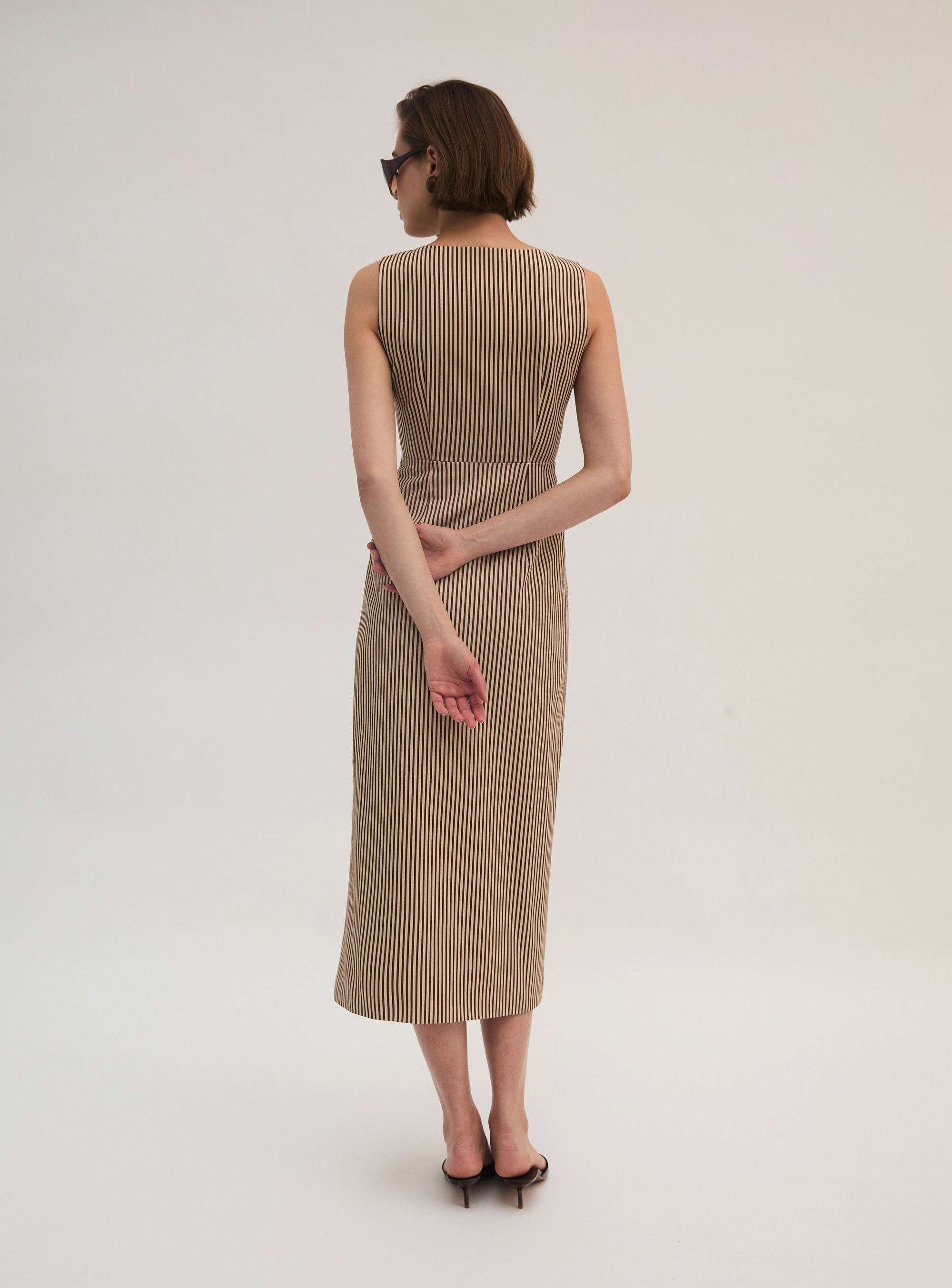 Stripe Twill Button Through Dress