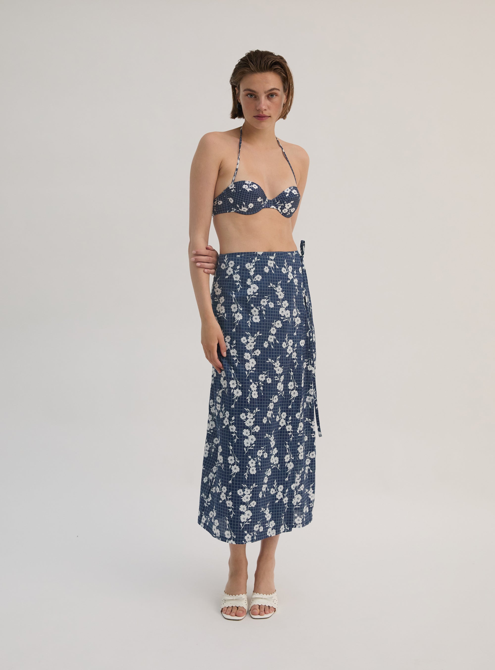 Carmen Floral Cotton Wrap Skirt