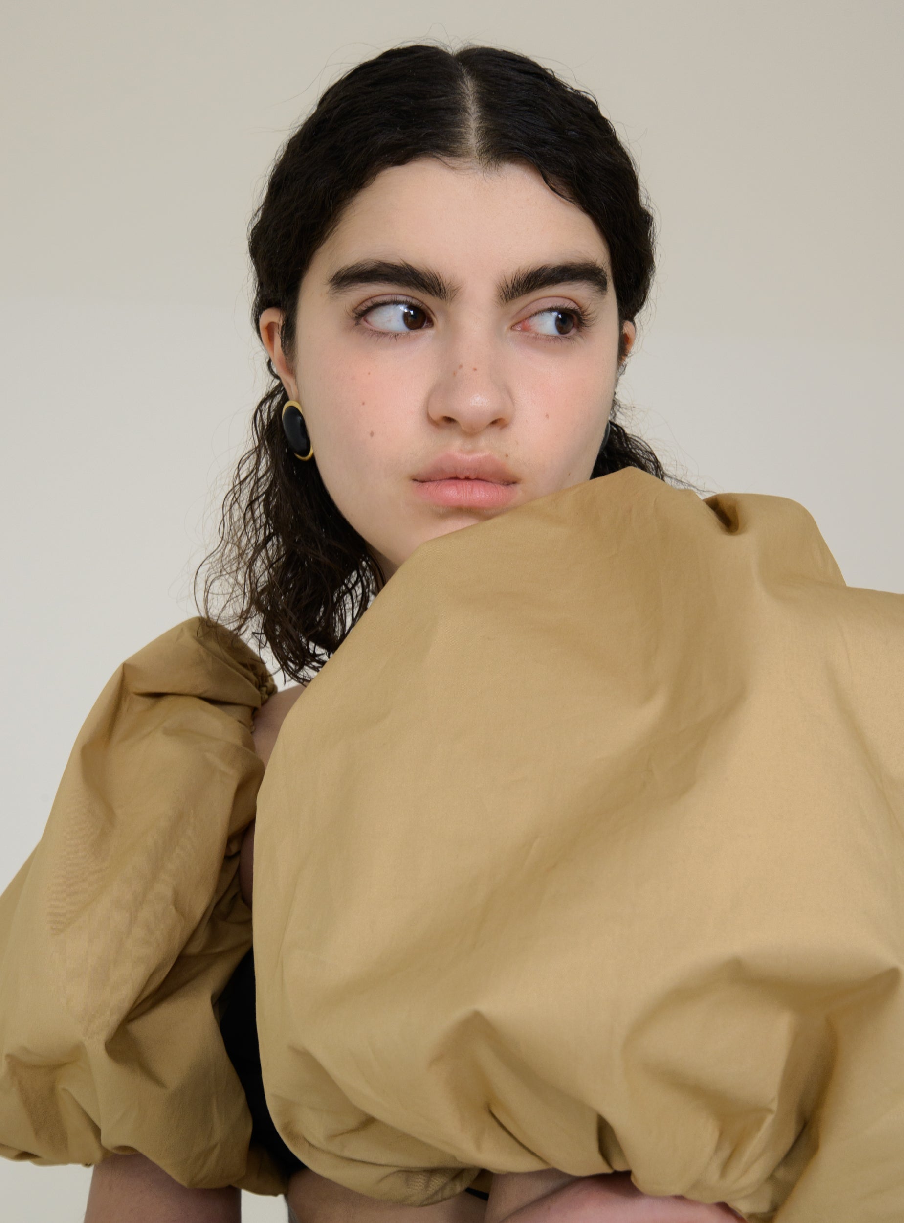 Gigot Sleeve Bandeau Top