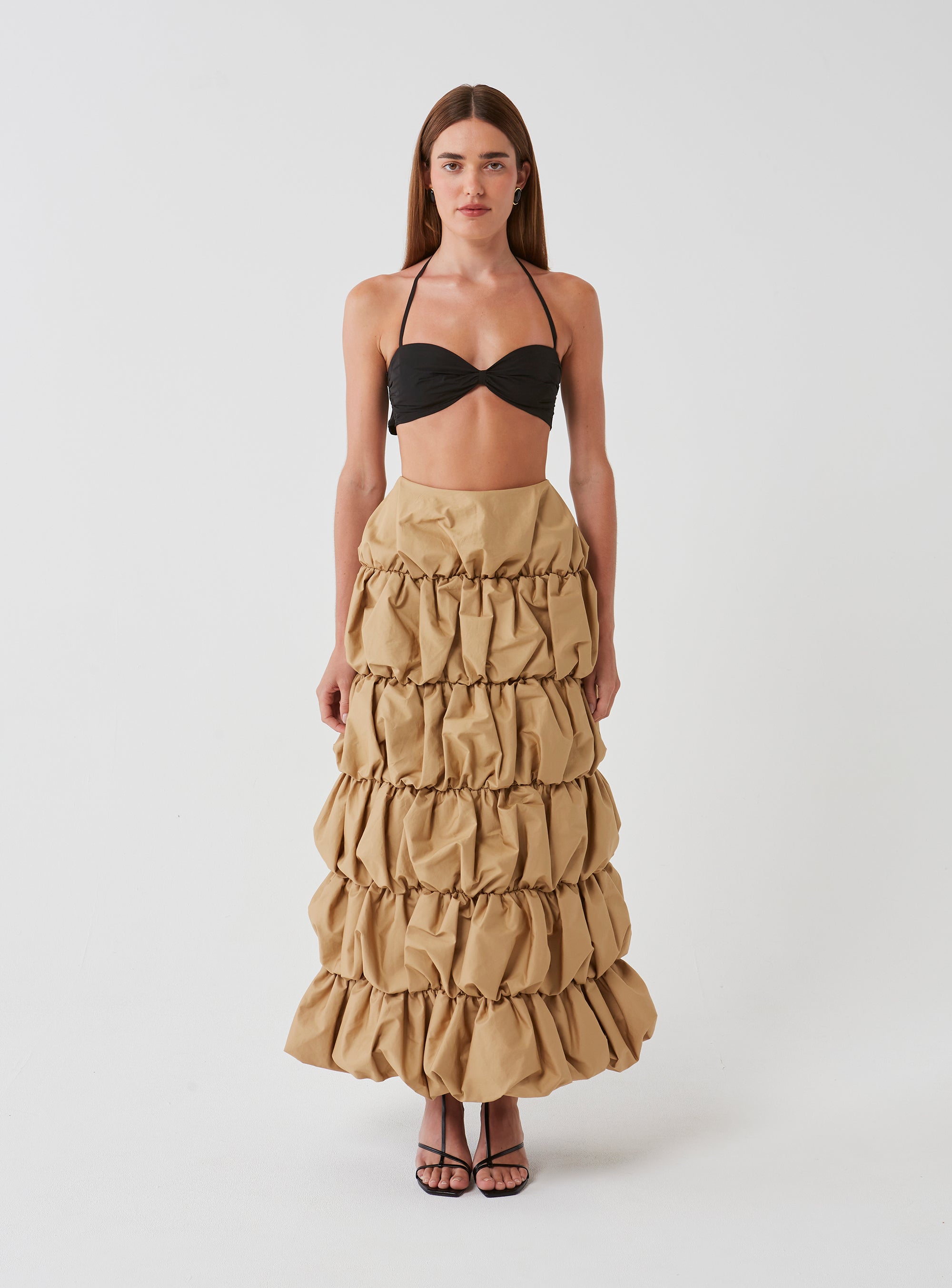 Gigot Sleeve Bandeau Top