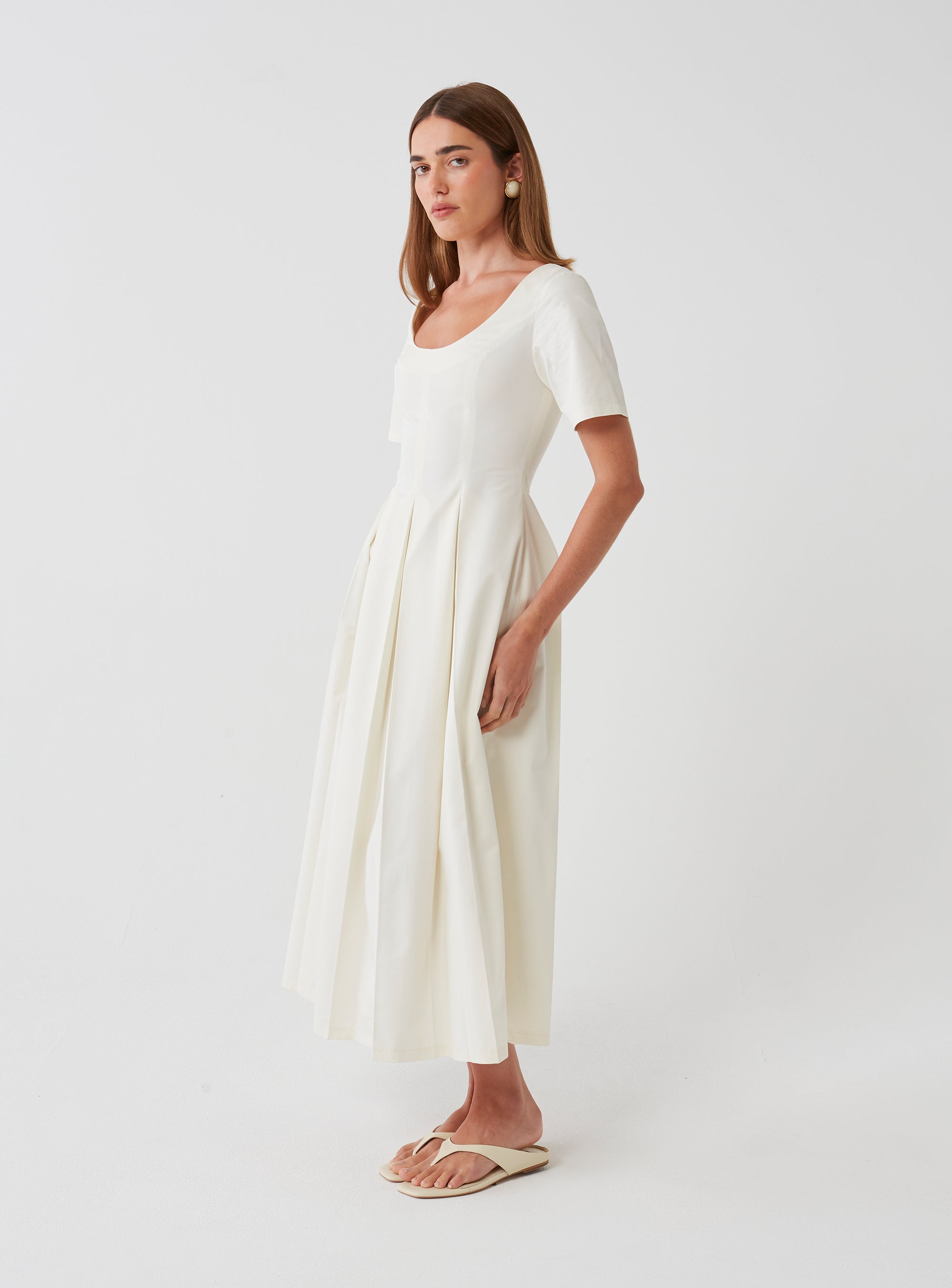 Cotton Pleat Dress