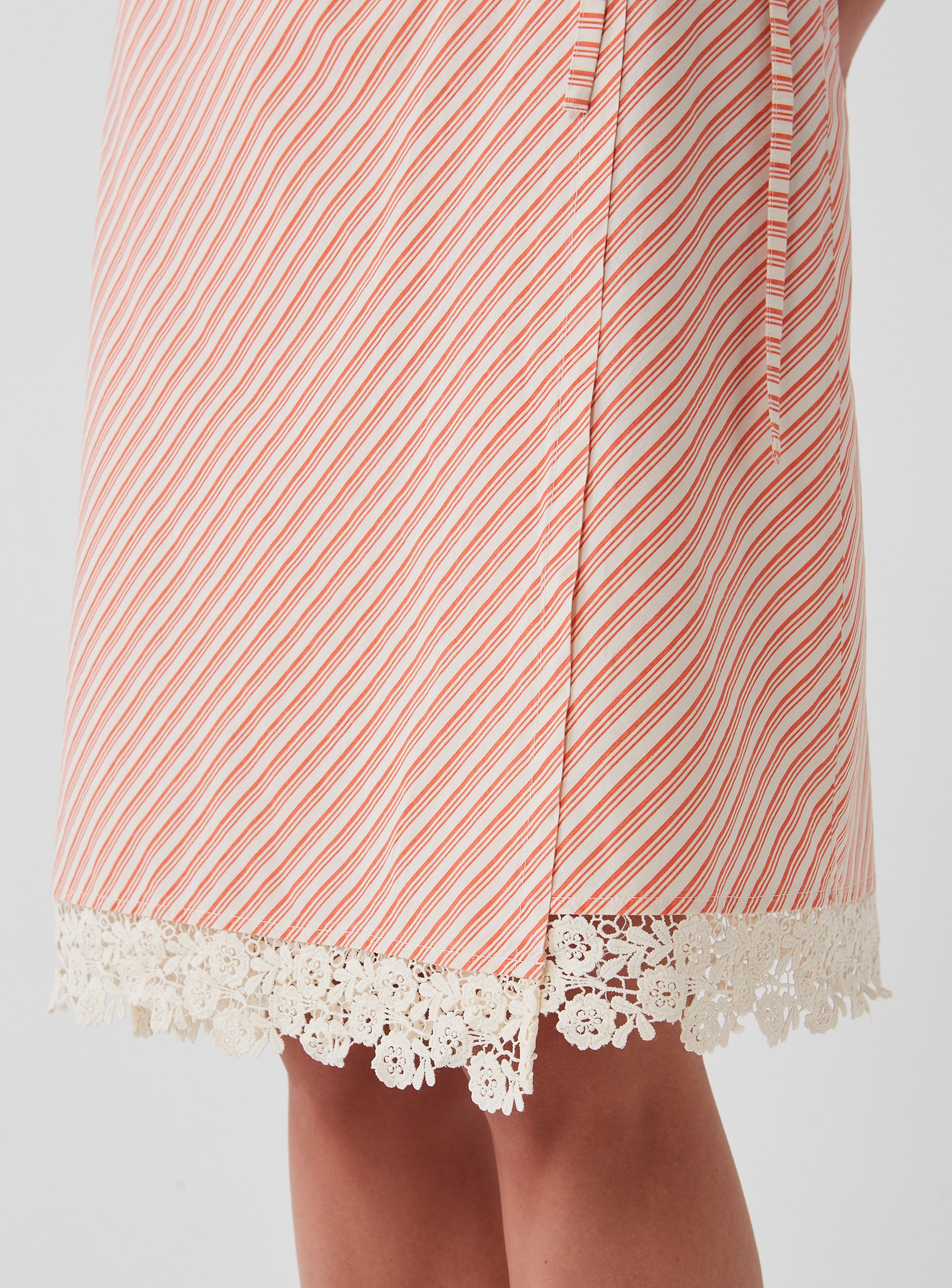 Cotton Stripe Wrap Skirt
