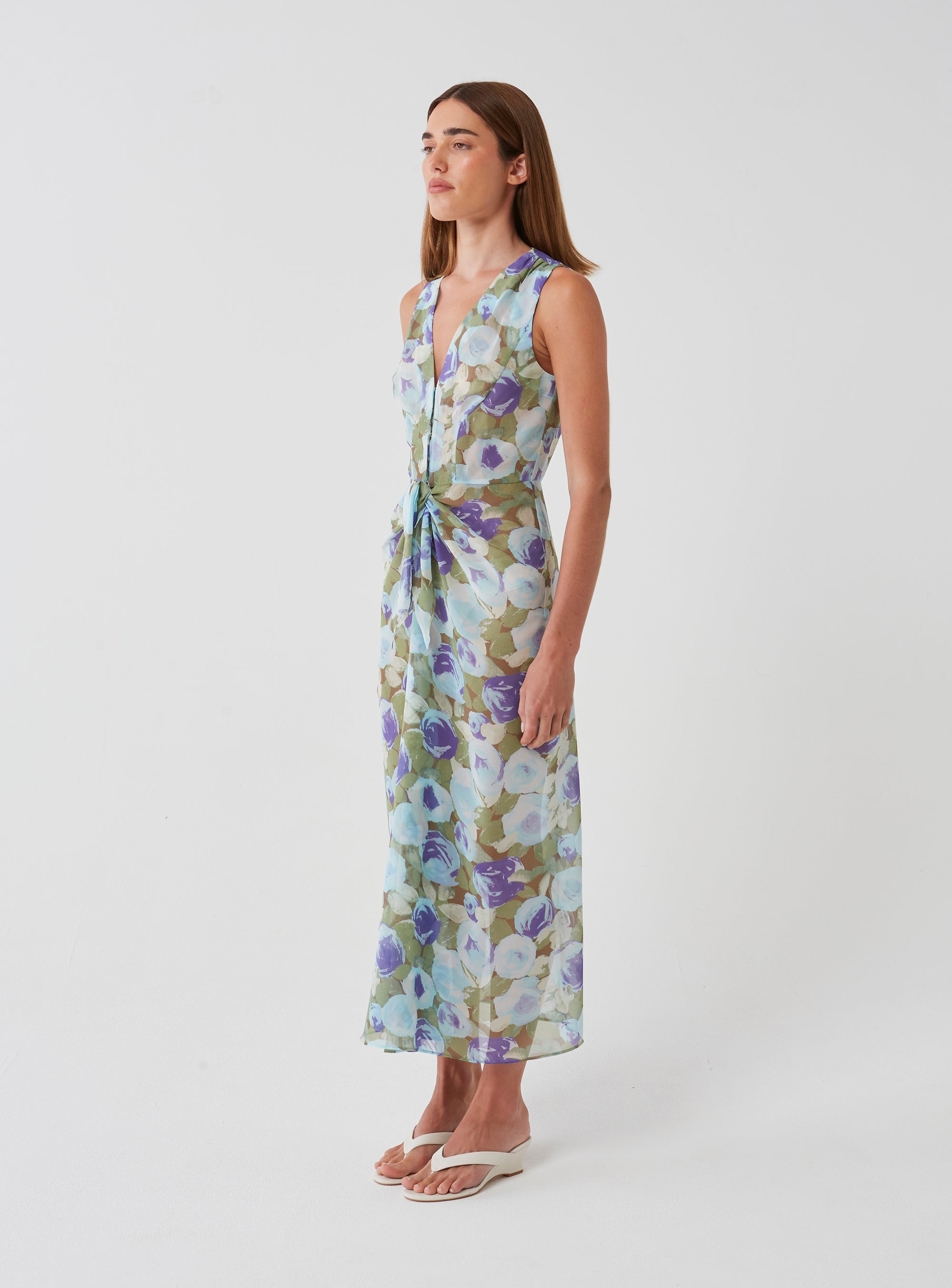 Floral Tie Front Dress