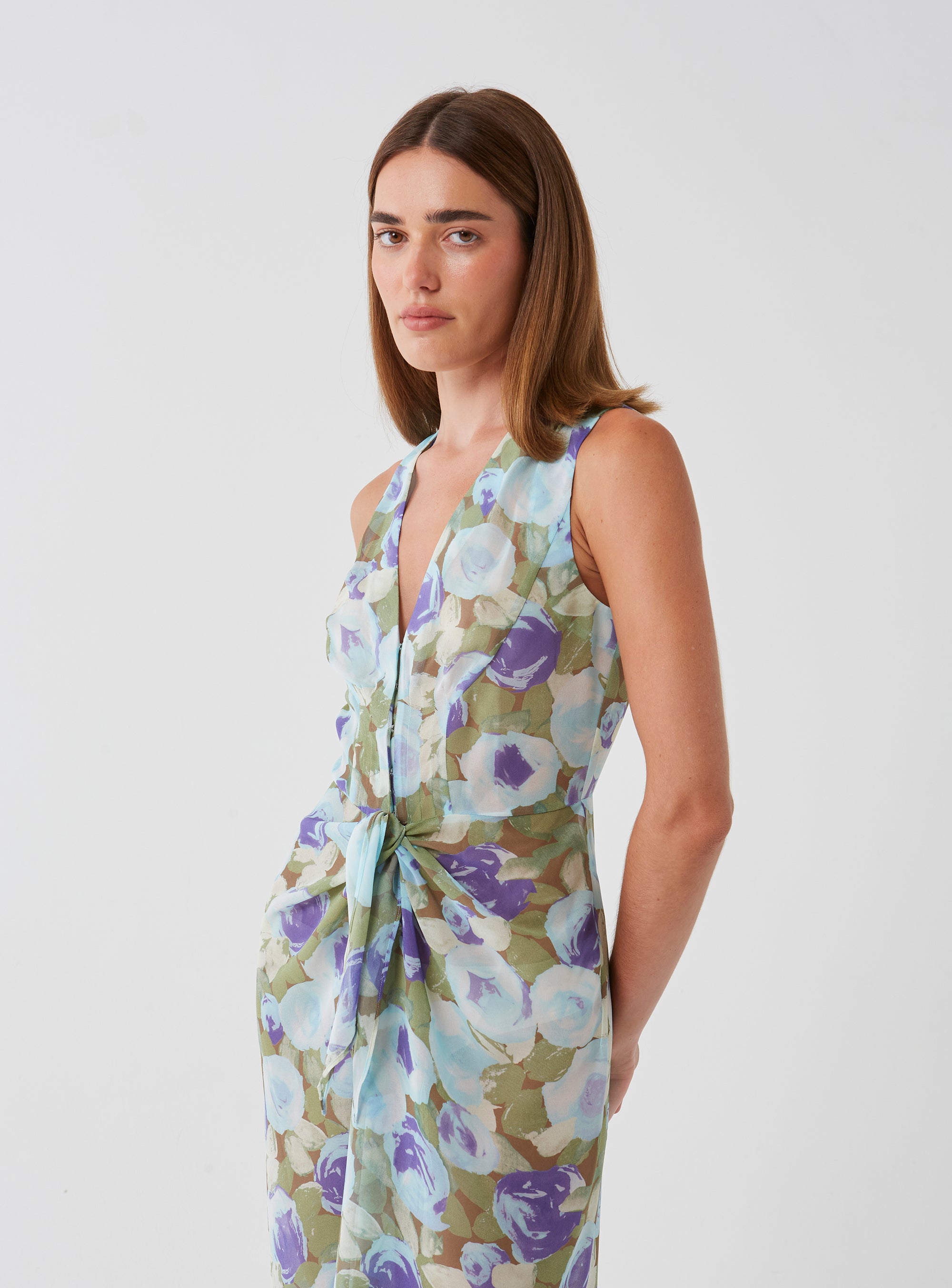 Floral Tie Front Dress