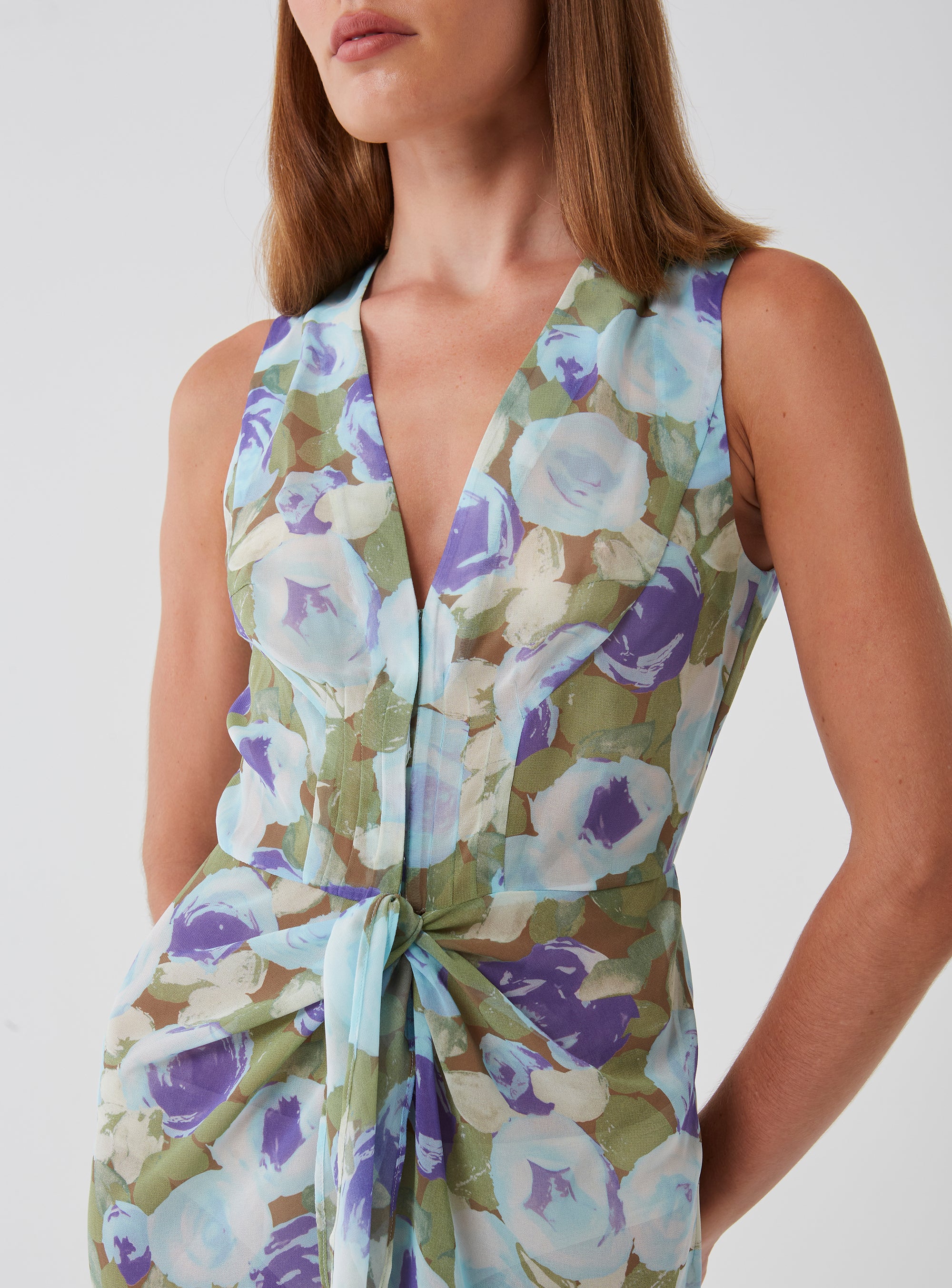 Floral Tie Front Dress